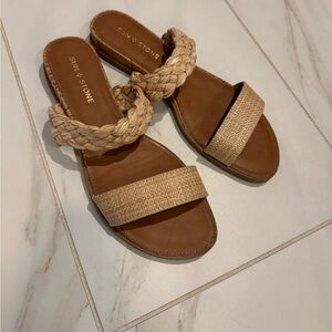 Women's Easten Double Rafia Band Slide Flat Sandals, Created for Macy's